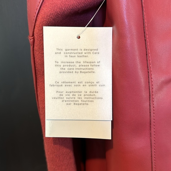 Faux Leather Jacket Wine Colour size S - Picture 4 of 4